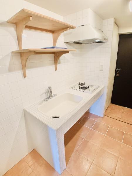 キッチン可愛い！シンクも広くて使い勝手もよさそうです。