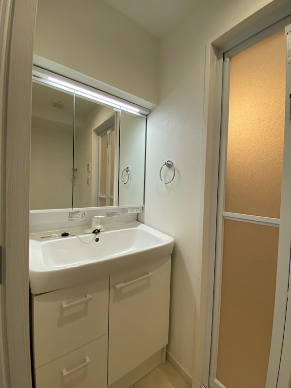 パウダールームも使い勝手の良さそうなつくり。