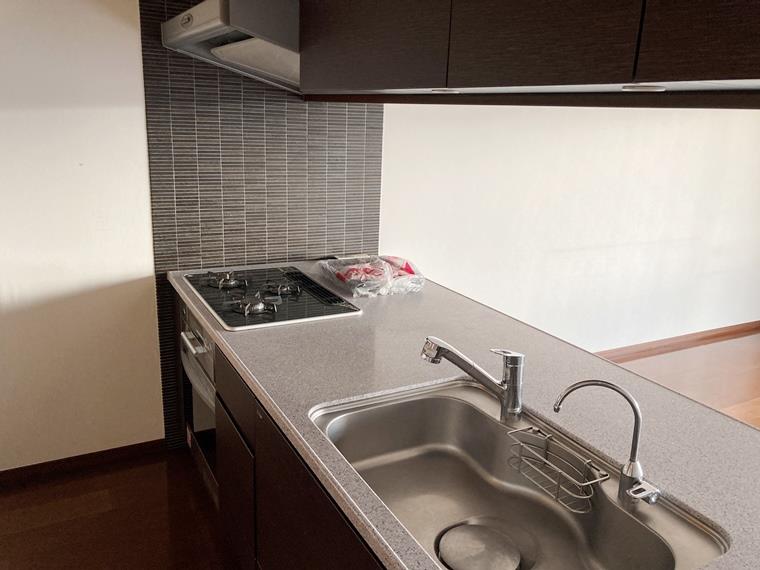 ワイドで使いやすそうなキッチン&hellip;！カウンター付きです。