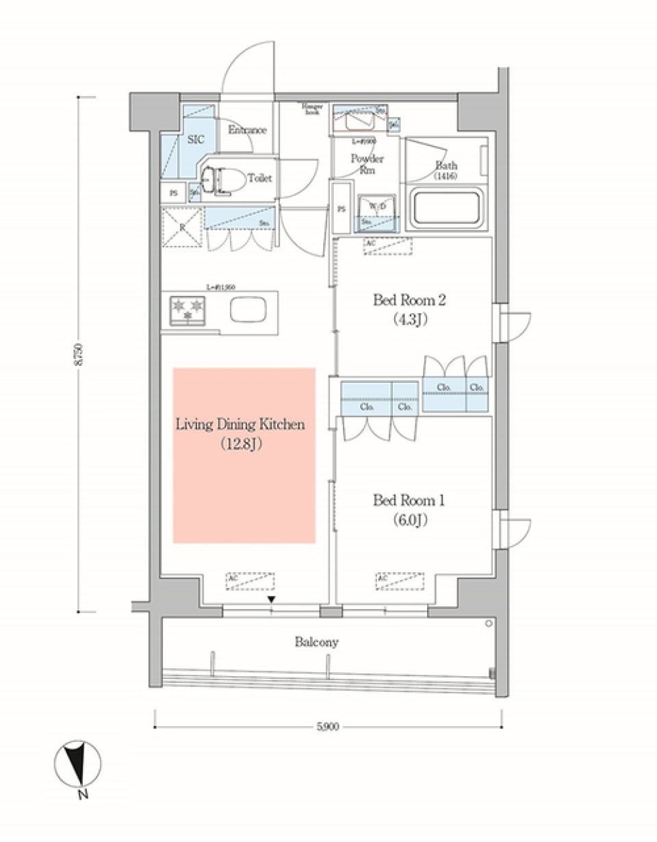 アーバネックス日本橋馬喰町　1005号室の間取り図