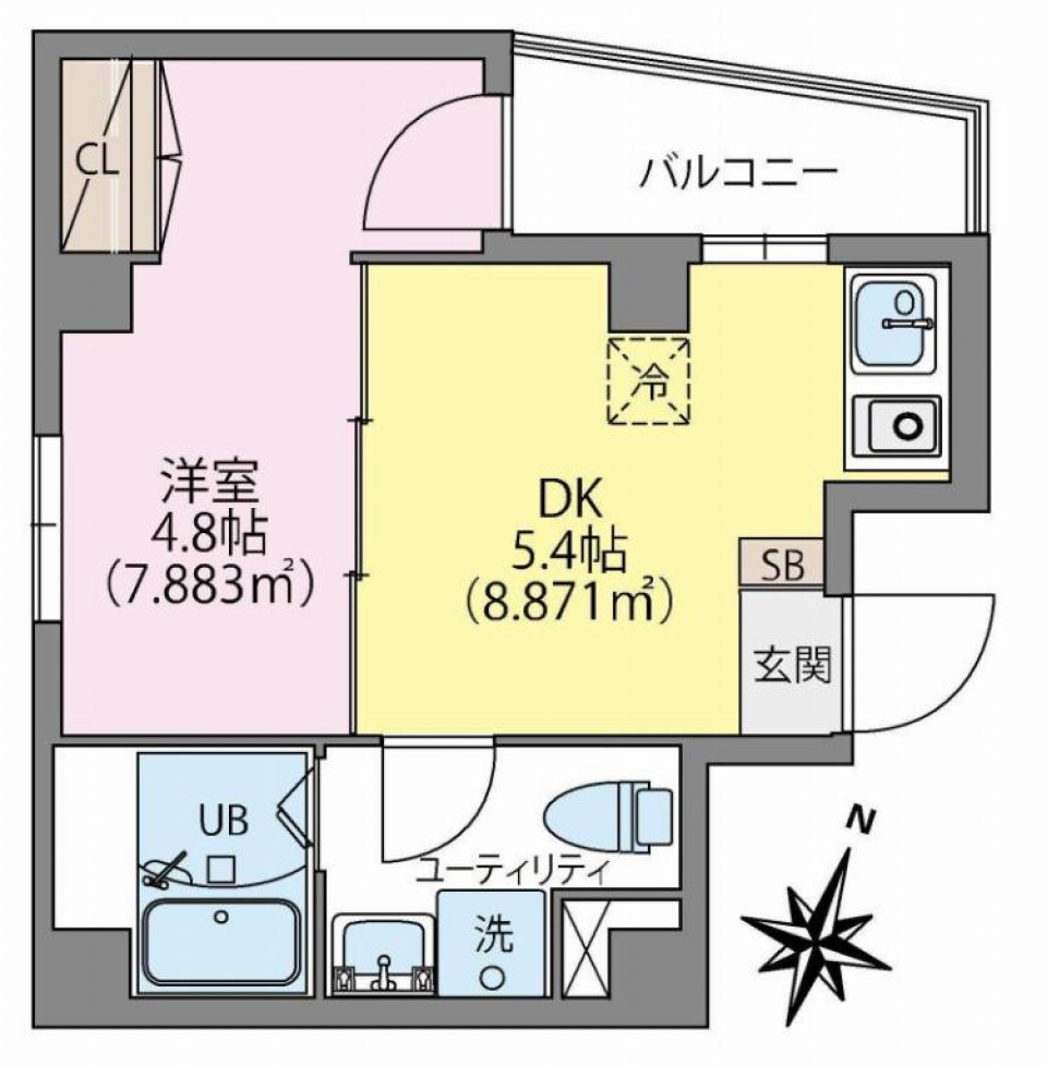 moca 0901号室の間取り図