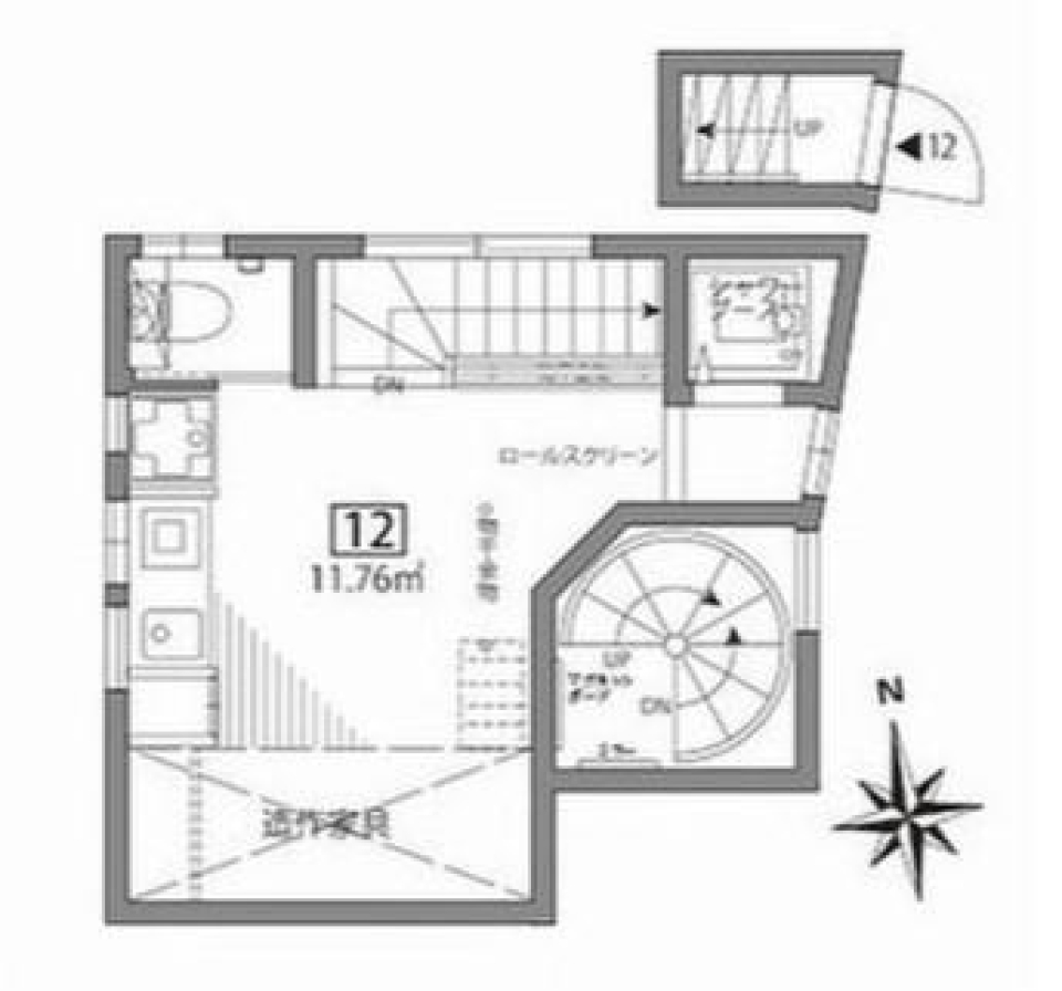 グランエッグス下丸子 12号室の間取り図