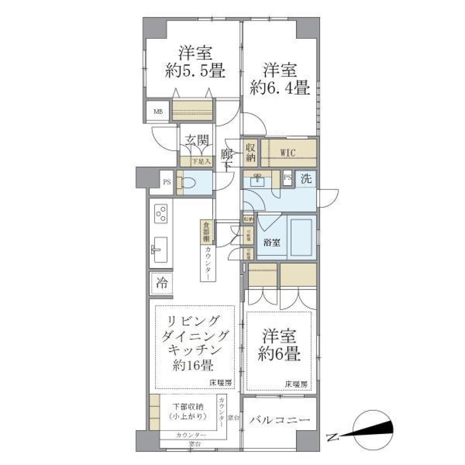 アールヴェール平和台　403号室の間取り図