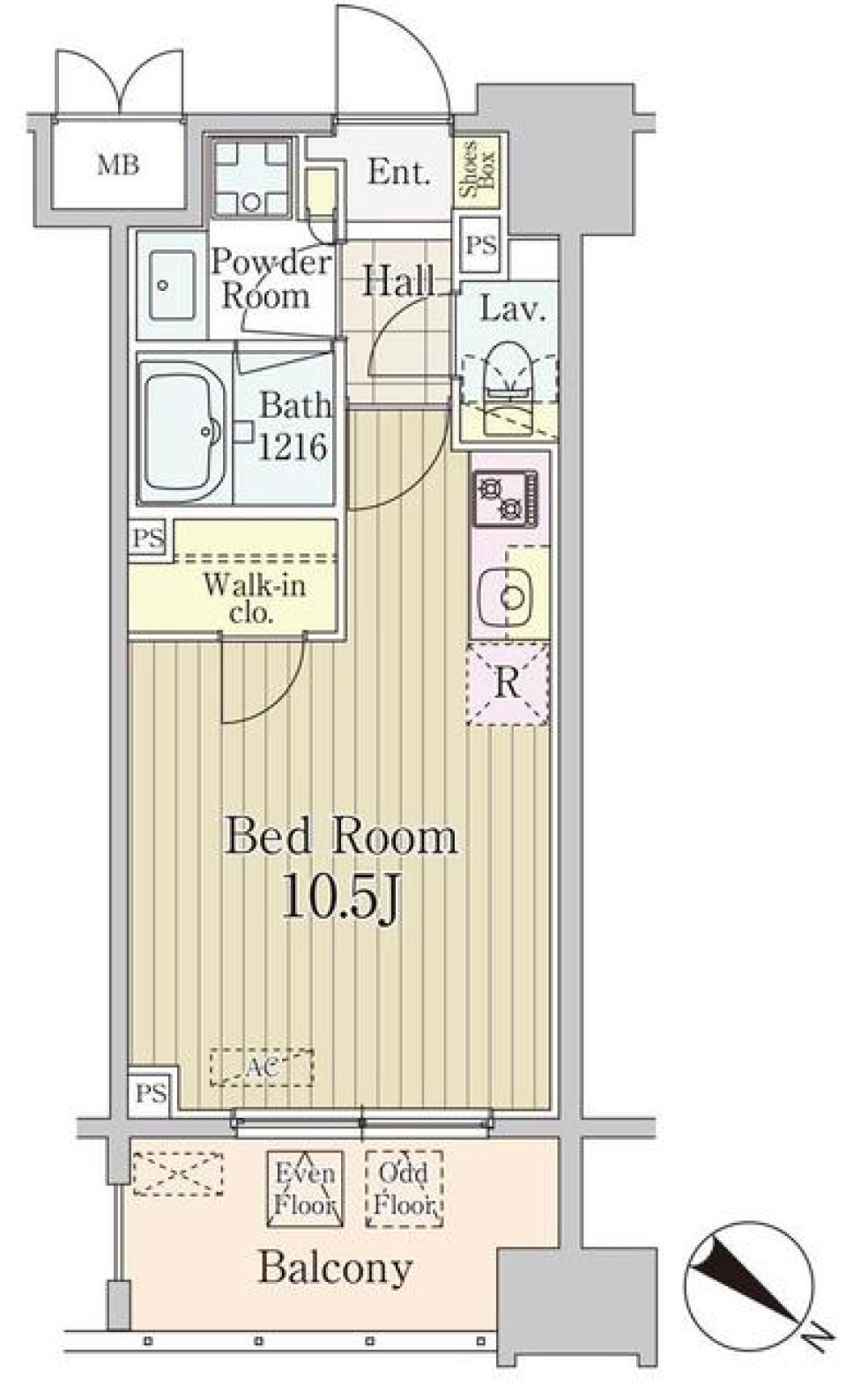 グランパレス東京八重洲アベニュー　405号室の間取り図