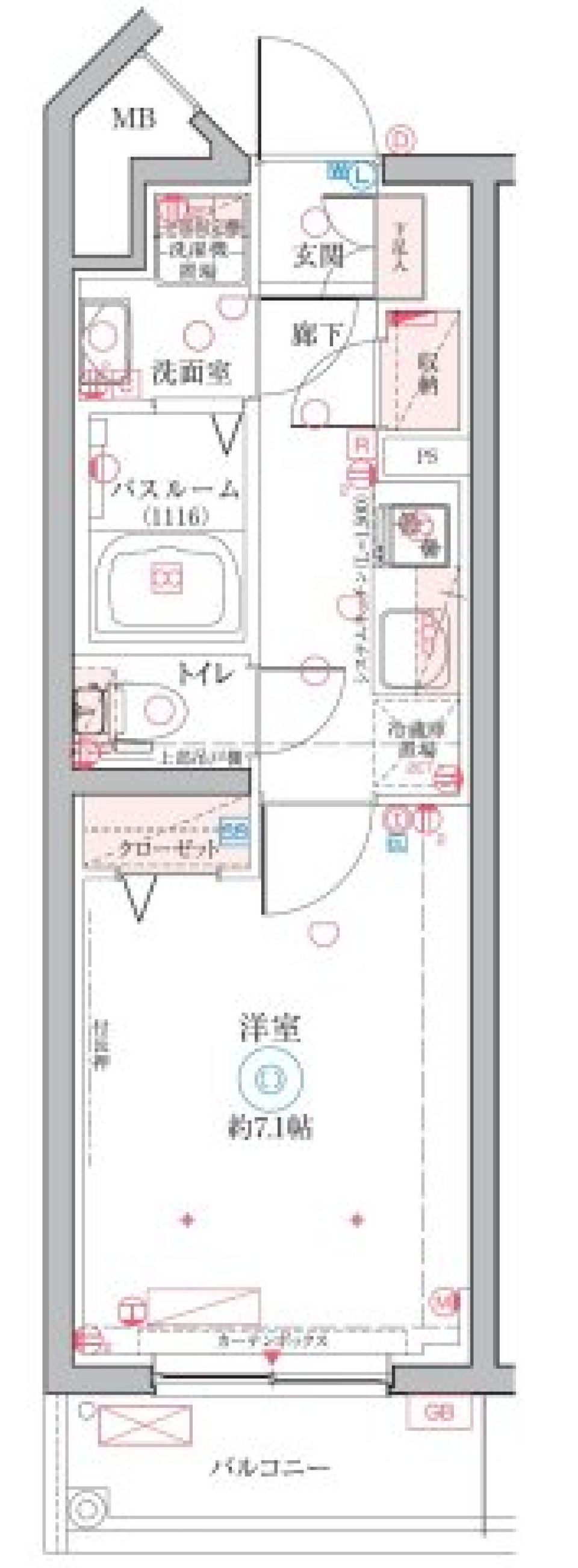 クレヴィスタ大塚　101号室［ペット可］の間取り図