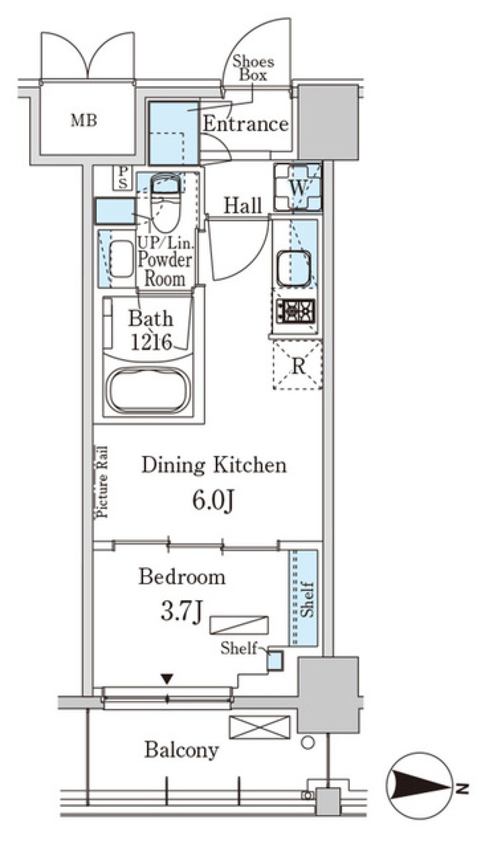 パークアクシス本所吾妻橋サウスレジデンス　406号室［ペット可］の間取り図