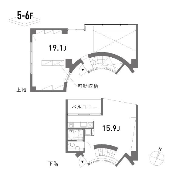 なぜかお部屋にカーブがあるんです。