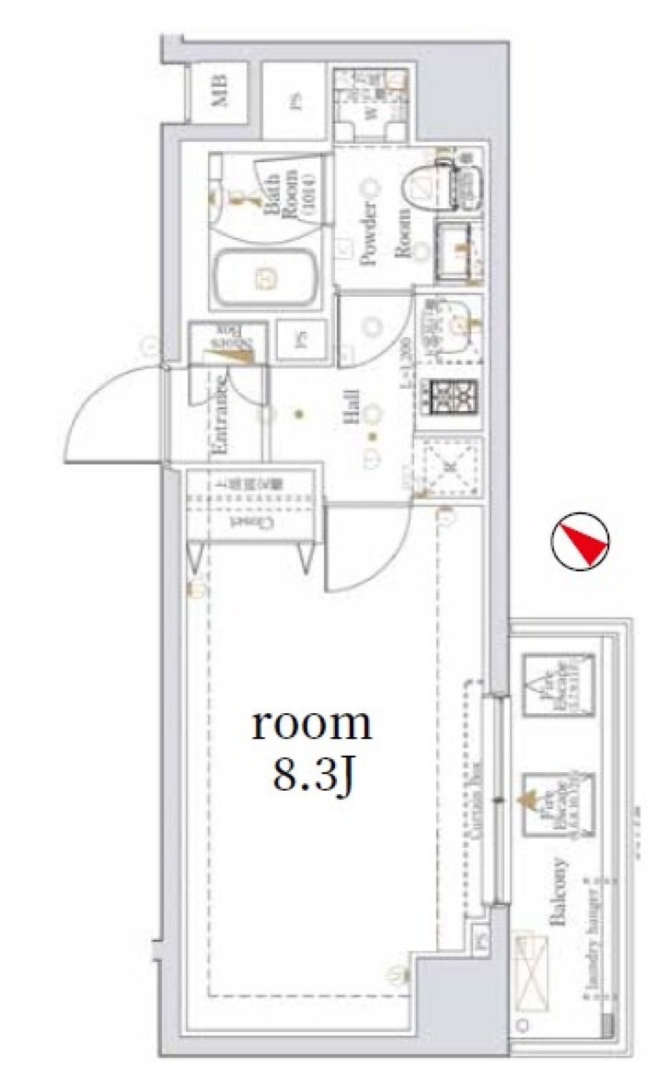 The Log日本橋／ザ ログ日本橋　1005号室［ペット可］の間取り図