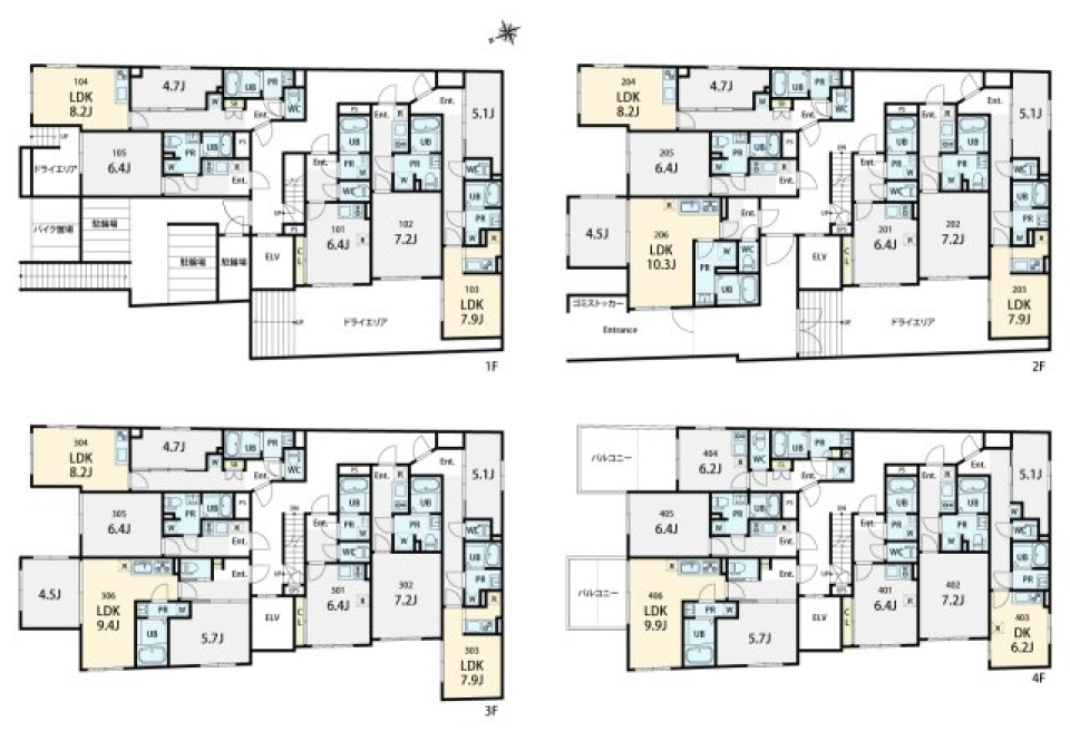 SPHERE YOYOGIUEHARA HILLTOP　203号室の間取り図