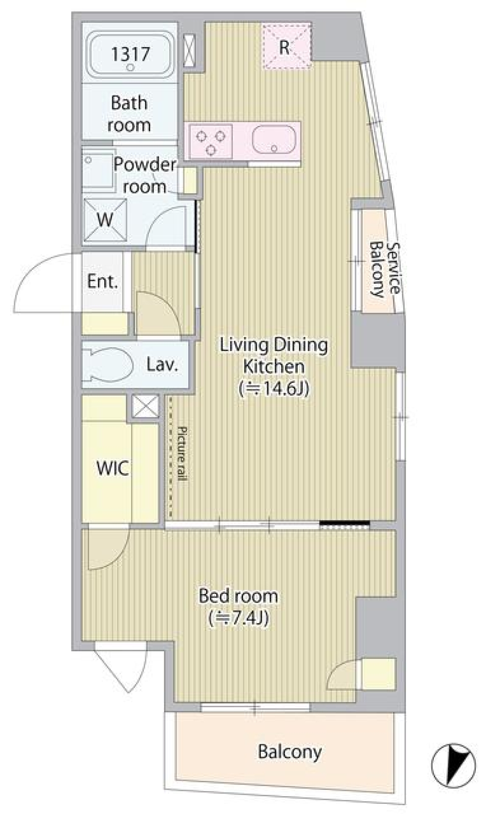 グラススペース　303号室の間取り図