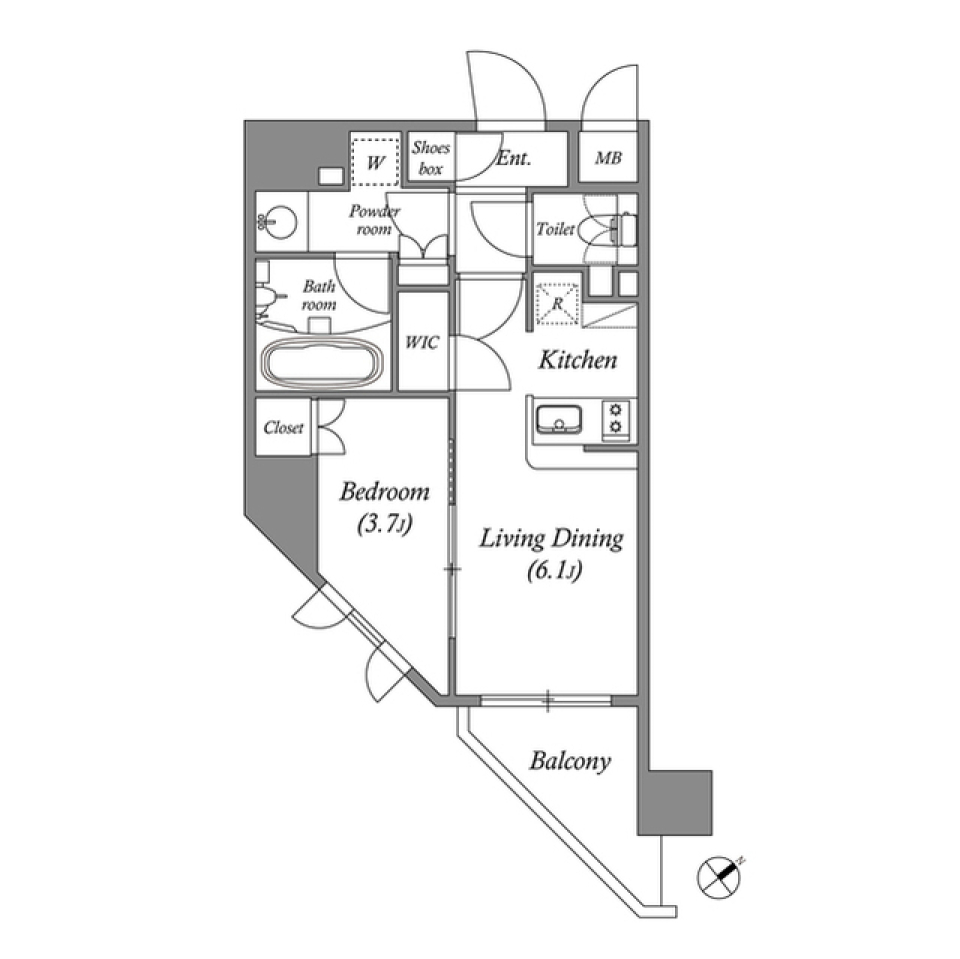 ISM練馬　601号室の間取り図