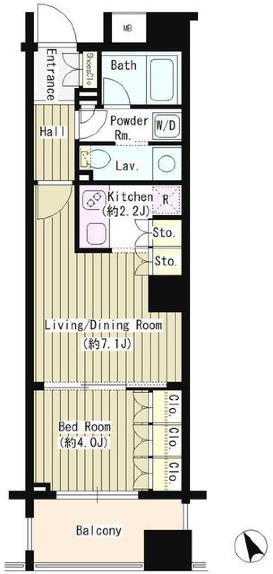 コクヨーレ日本橋　805号室の間取り図
