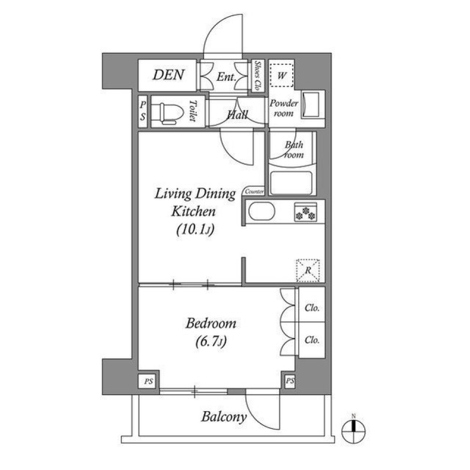 ＧＥＮＯＶＩＡ本所吾妻橋ｓｋｙｇａｒｄｅｎ　409号室［ペット可］の間取り図