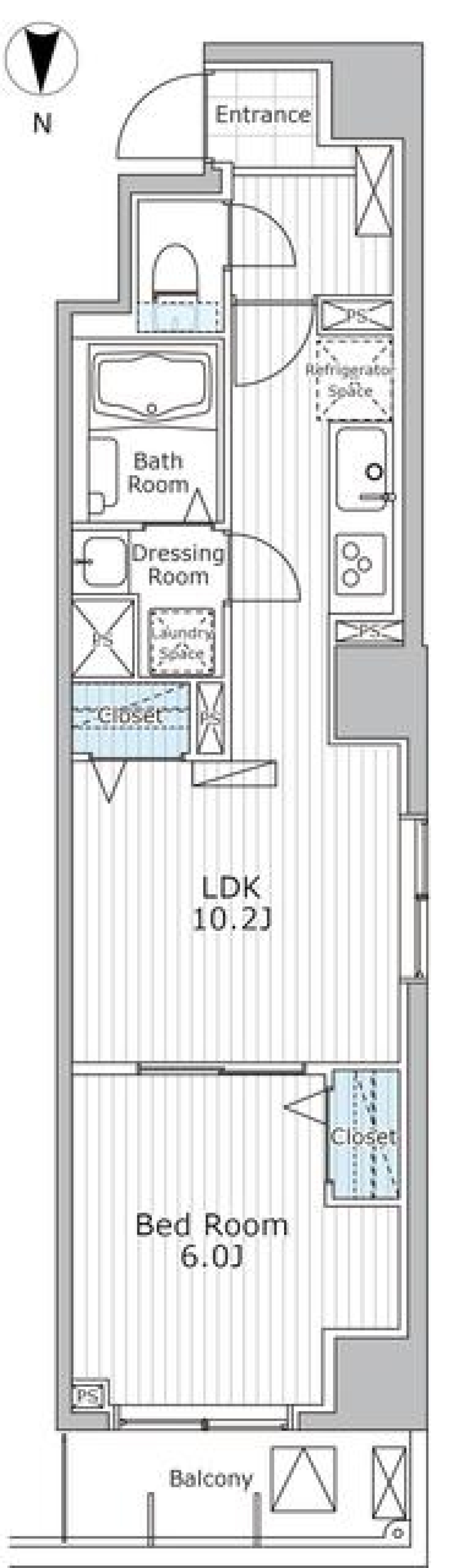 スカイ　ラ　トゥール蔵前　301号室［新築］の間取り図