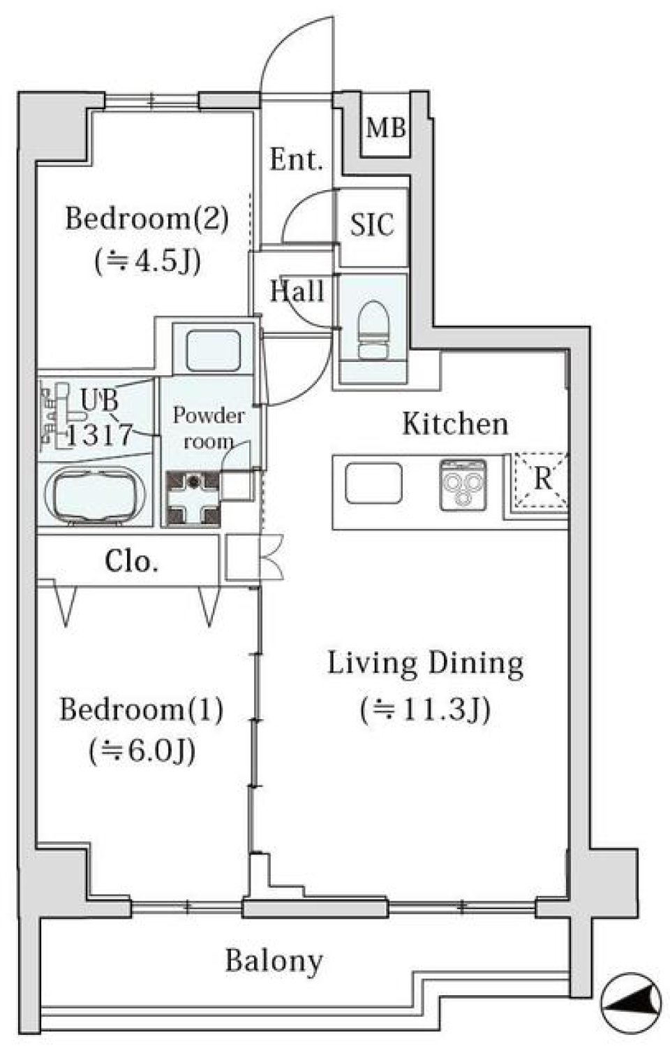 ｌｅ　Ｓｕｄ　&alpha;　202号室［新築］の間取り図