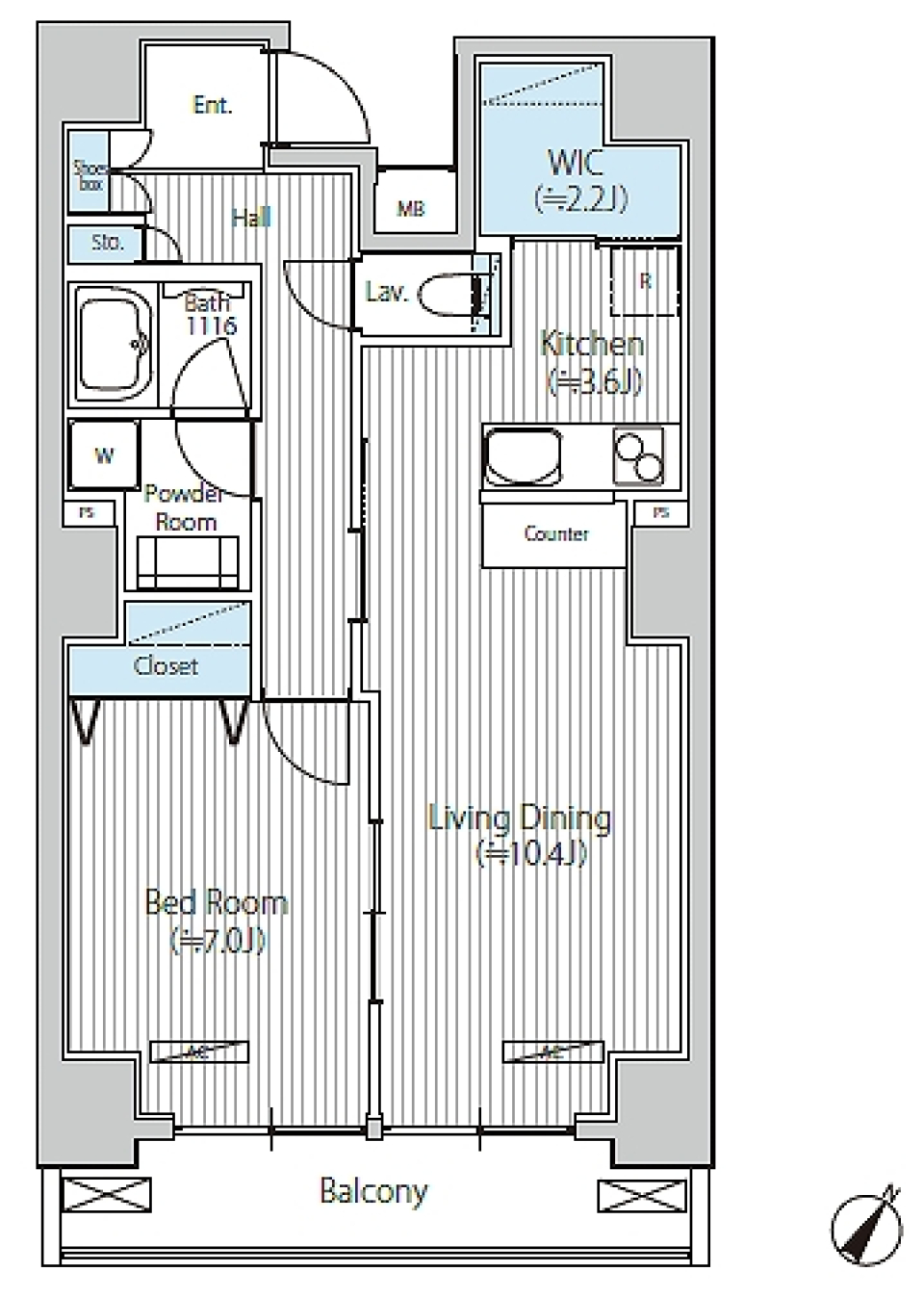 グランジット日本橋浜町　901号室［ペット可］の間取り図