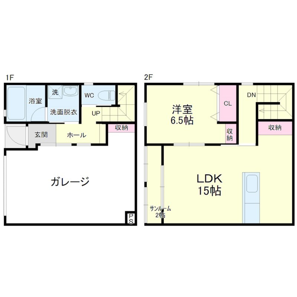 愛車と共に流れる時間［ガレージ］の間取り図