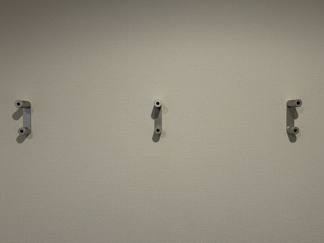 3つのフックは何をかけようか。