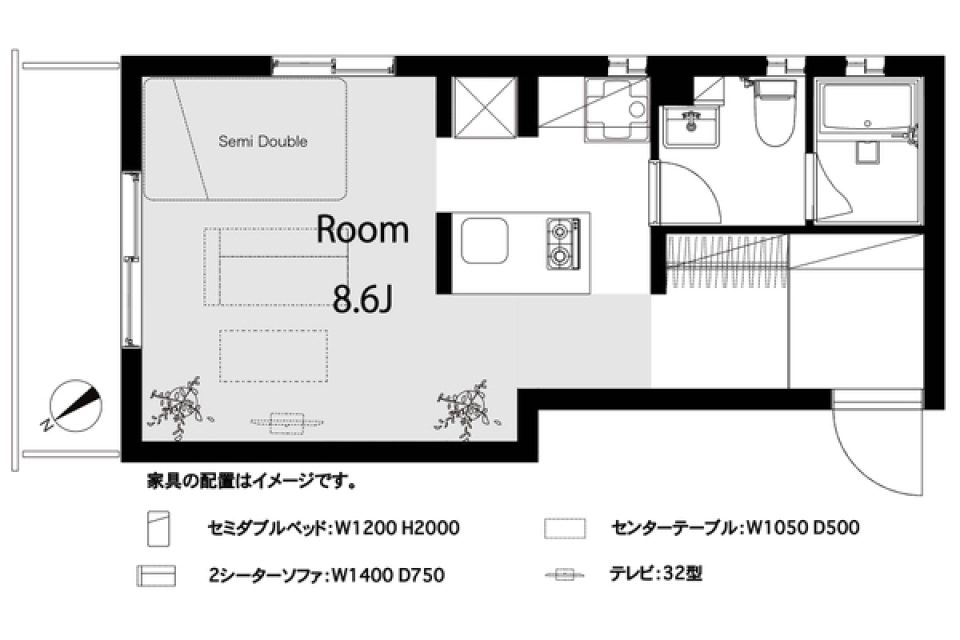 華やかな白に見守られの間取り図