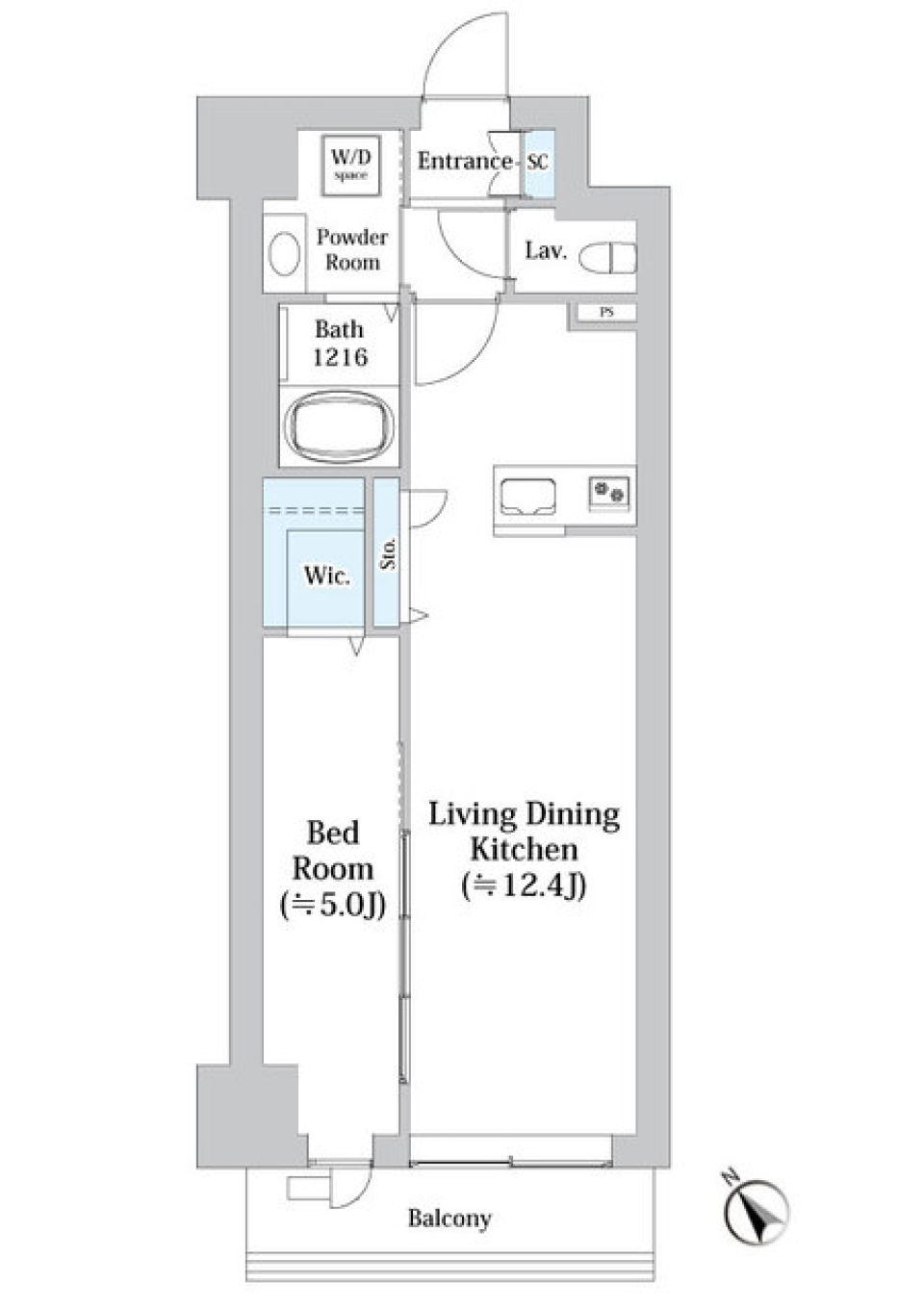 ベイアズール関内　604号室［ペット可］の間取り図