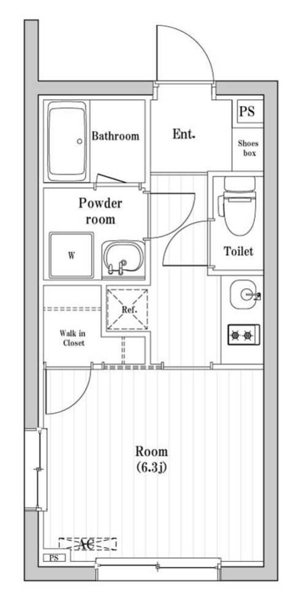 コンポジット渋谷本町　401号室［ペット可］の間取り図