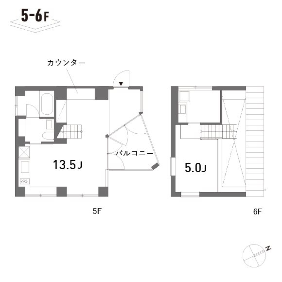 光と窓と階段との間取り図