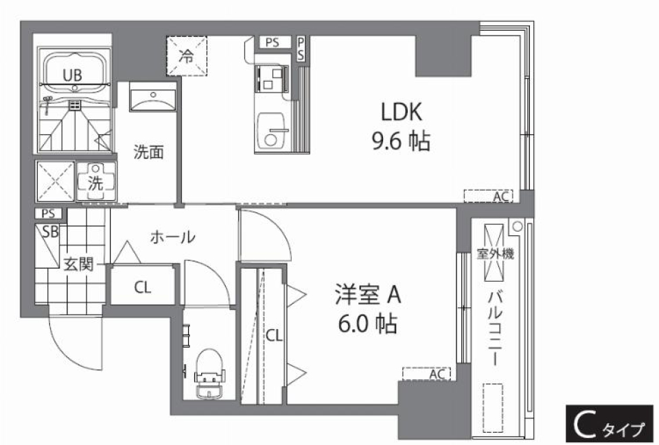 グラヴィティーシュタイン神楽坂　401号室の間取り図