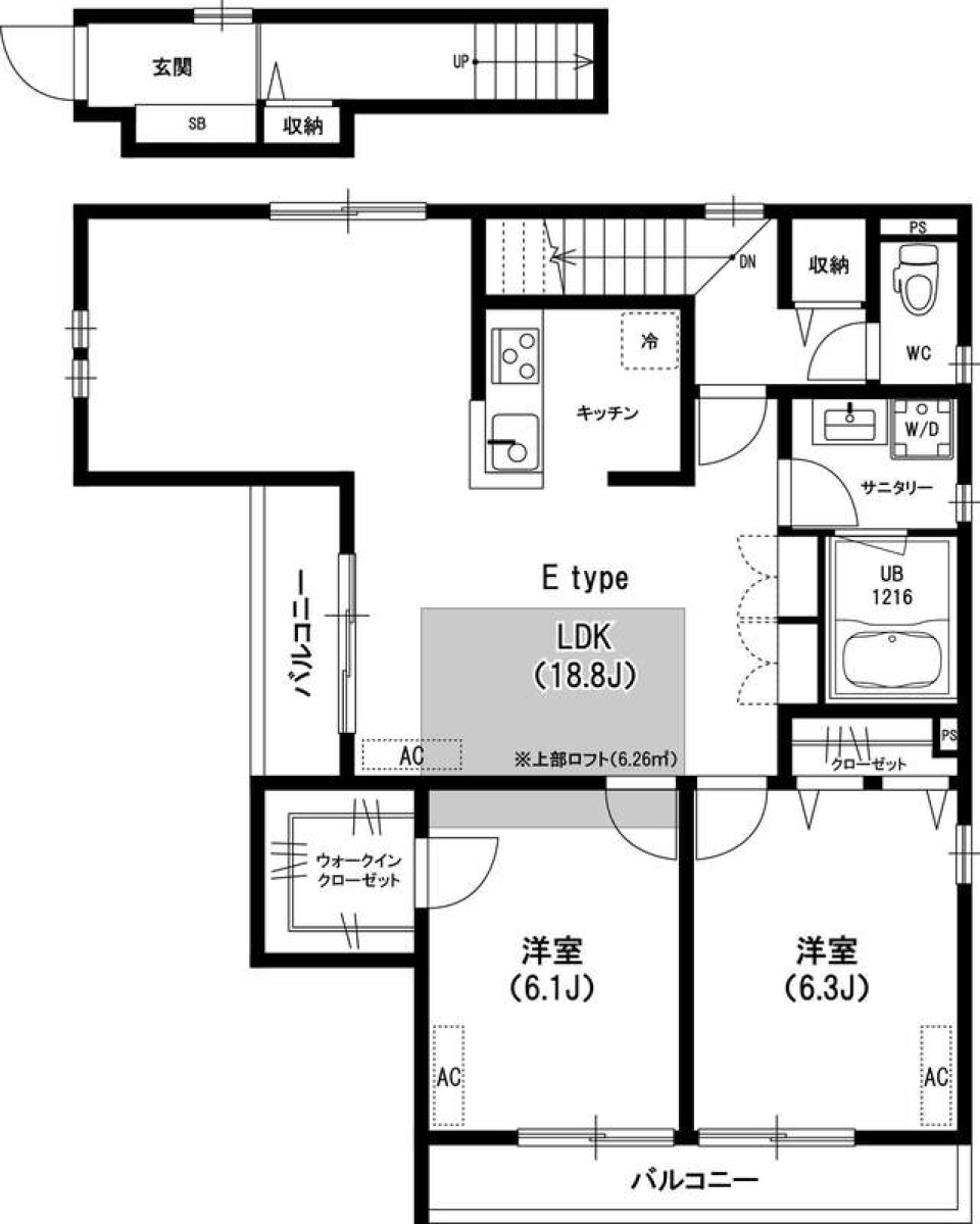 リブリ・すずかけ小路レジデンス　201号室の間取り図