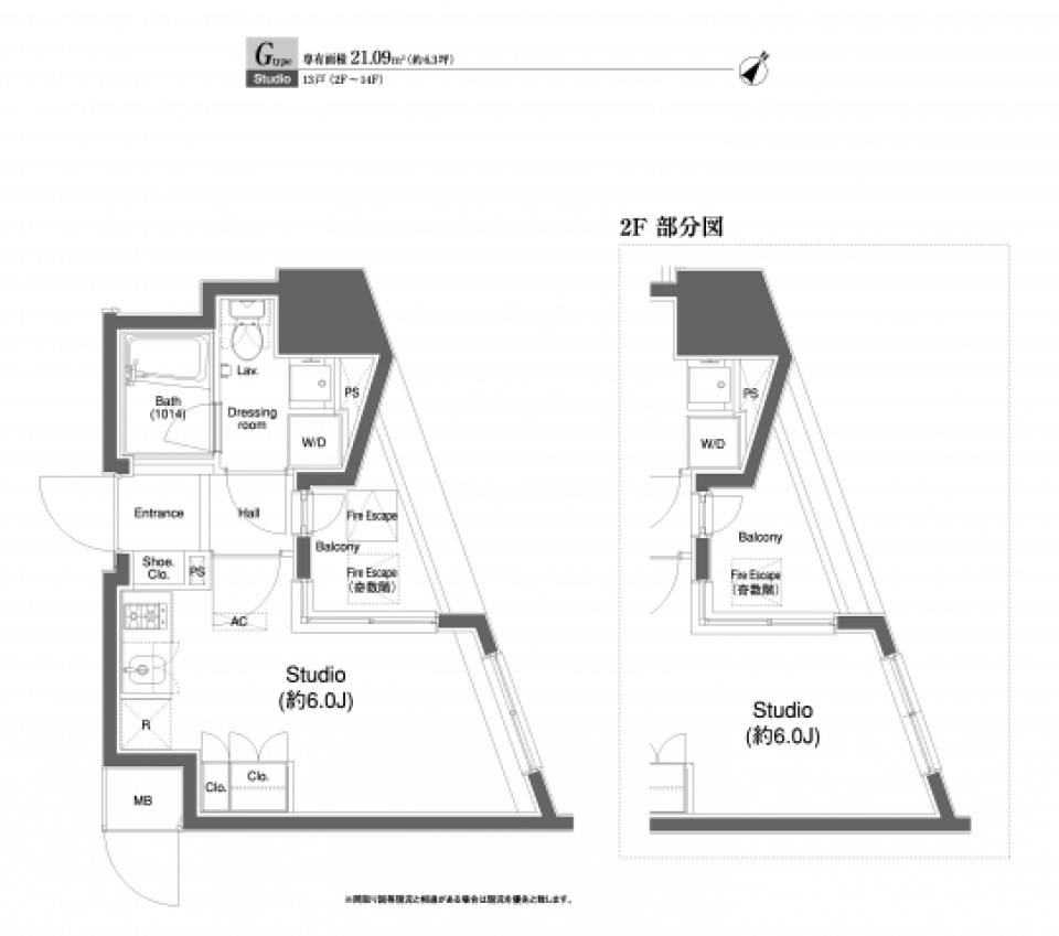 プラウドフラット白金高輪　301号室［ペット可］の間取り図