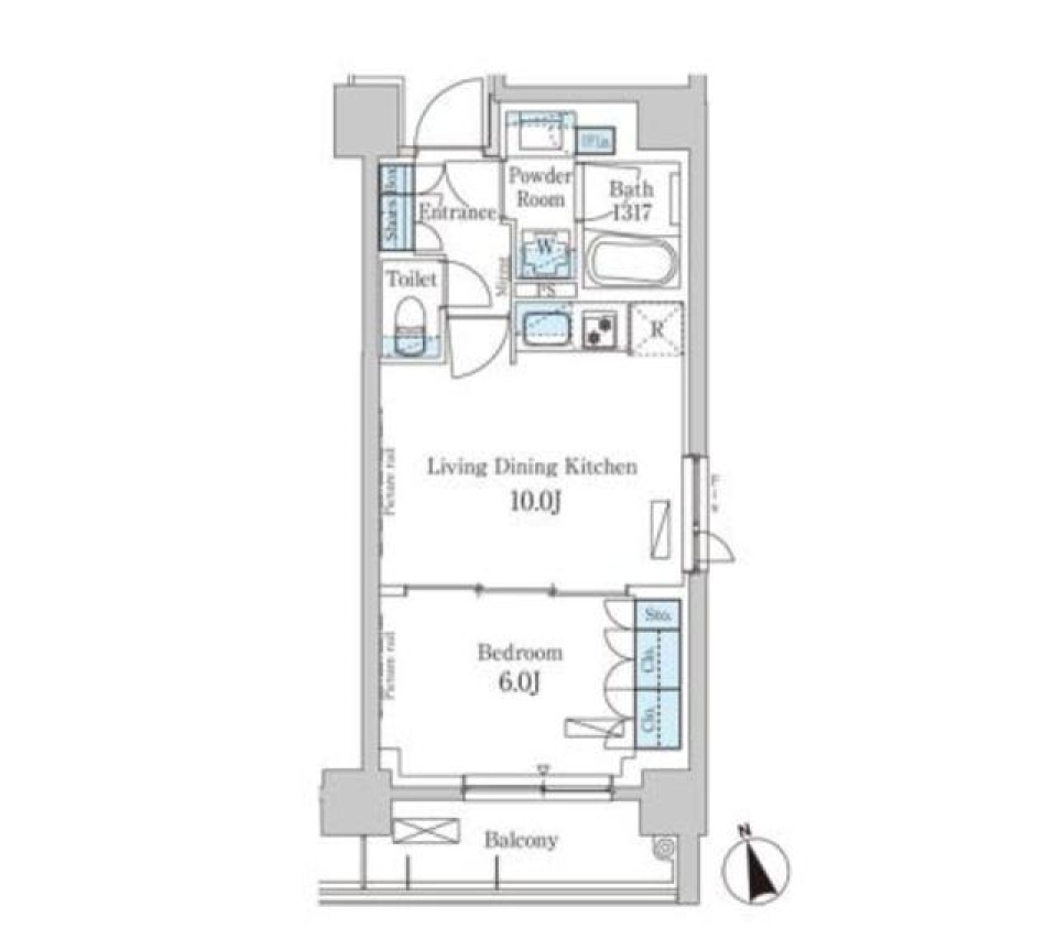 パークアクシス日本橋兜町　401号室［ペット可］の間取り図
