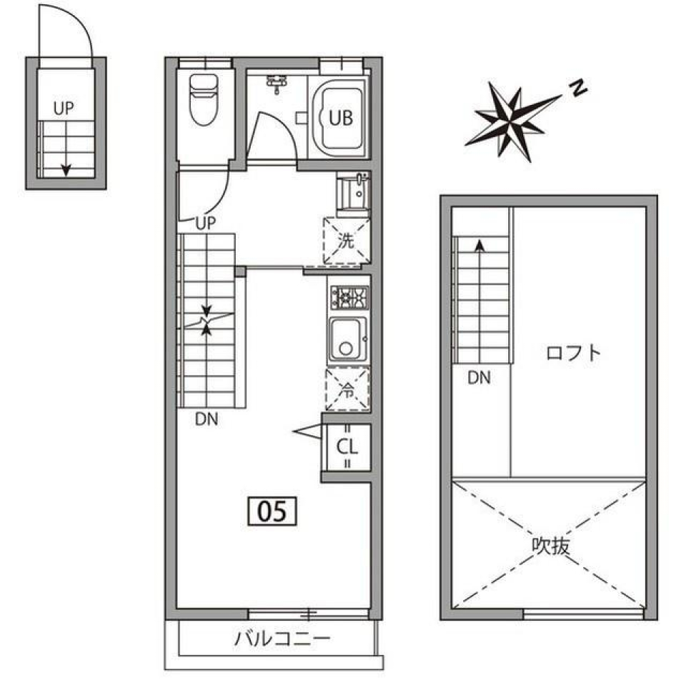 グランエッグス久が原　05号室の間取り図