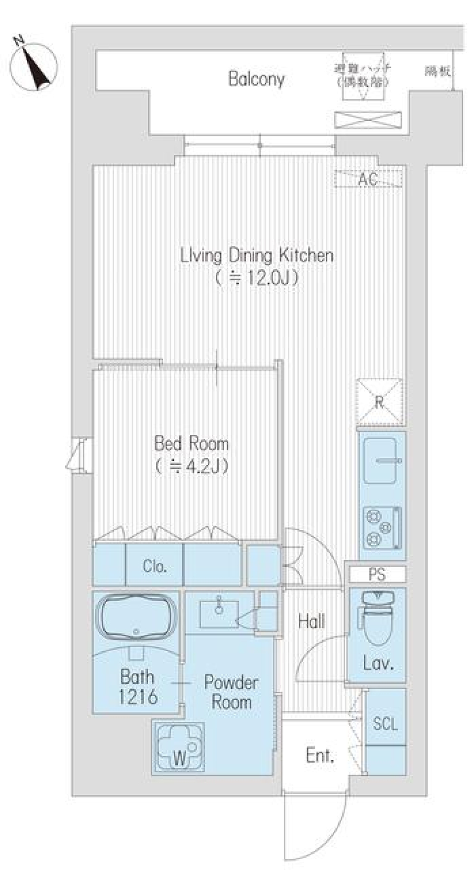 ハレマカニ御苑　801号室の間取り図