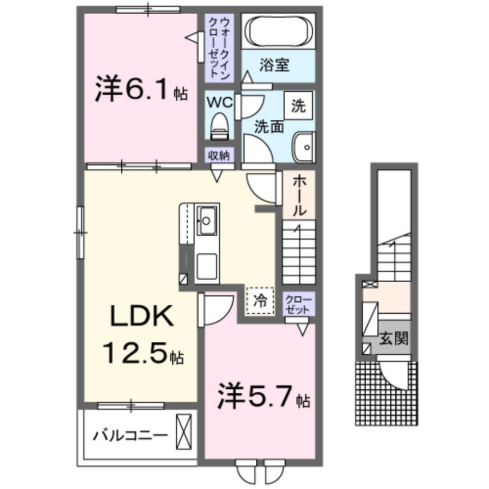 アルテミス　201号室［ペット可］の間取り図