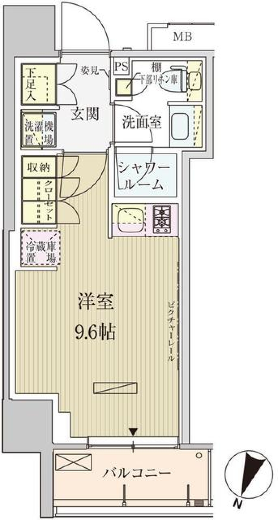 パークアクシス赤坂見附　608号室［ペット可］の間取り図