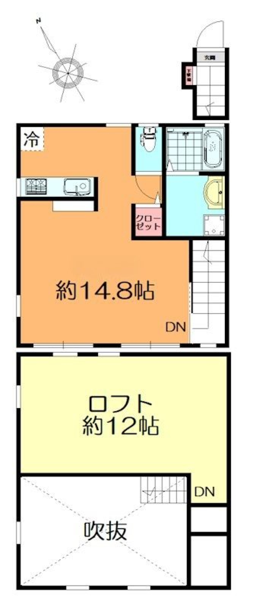 HKM51 205号室の間取り図