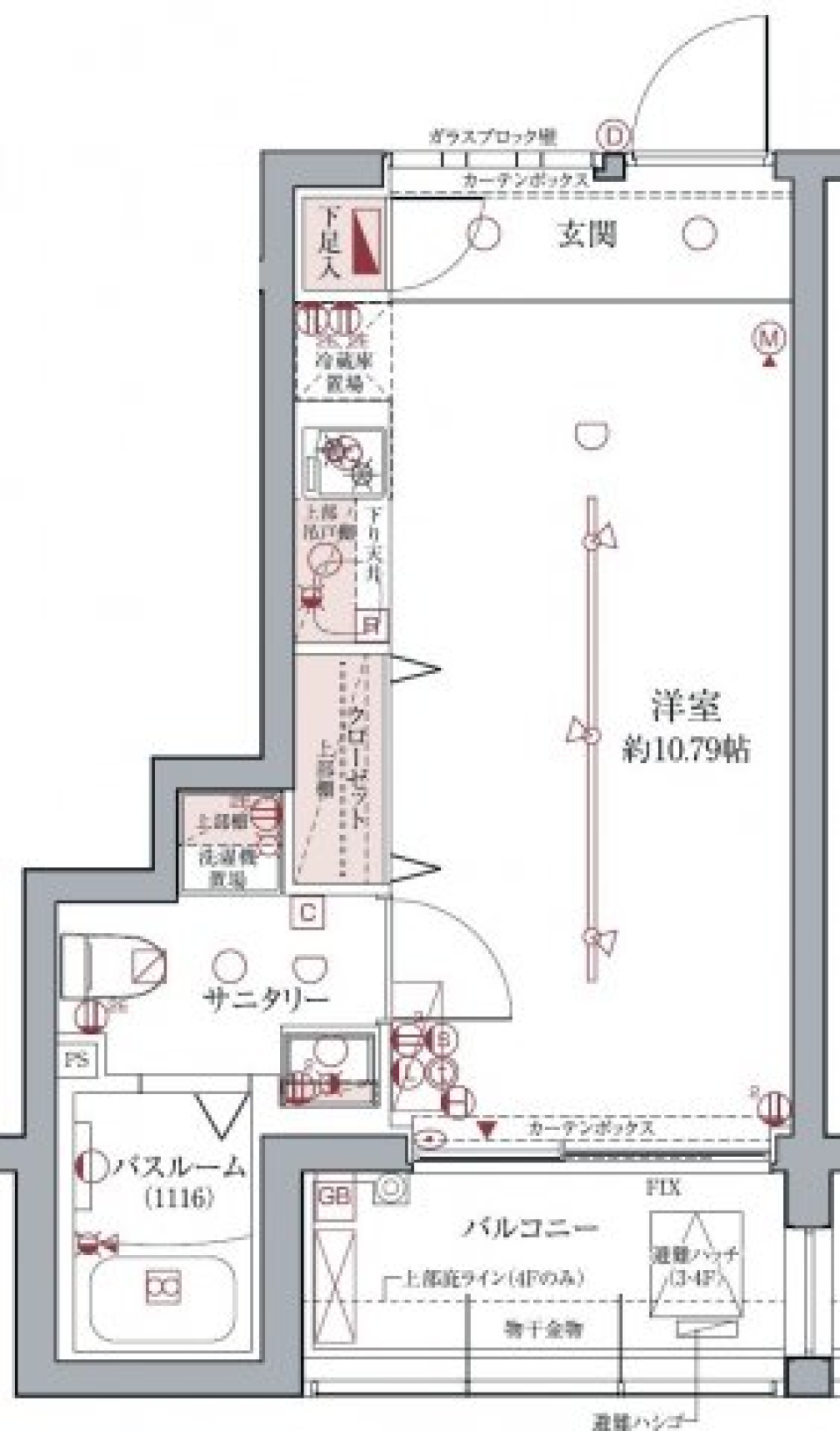 ラグディア高輪　303号室［ペット可］の間取り図
