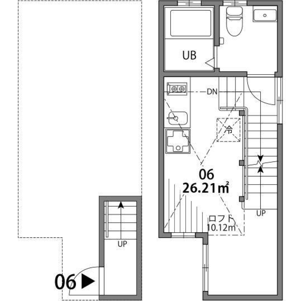 グランエッグス白金高輪　06号室の間取り図
