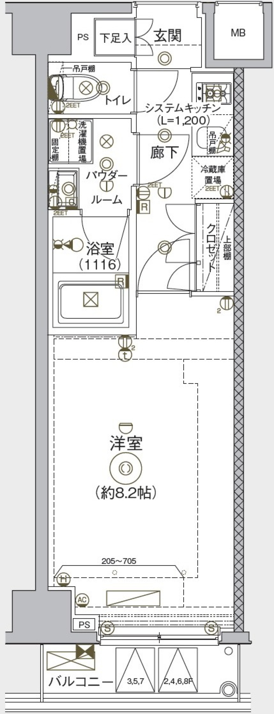 クレヴィスタ練馬平和台　305号室の間取り図