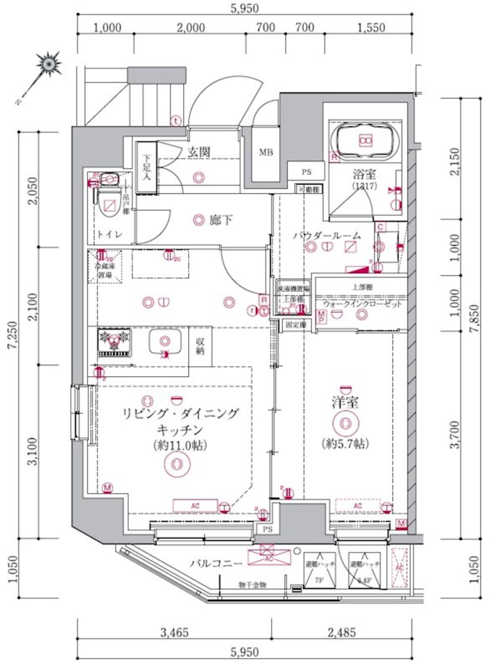 アルテシモエジス 603号室の間取り図