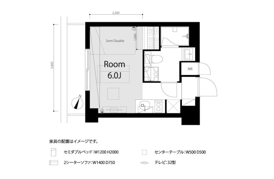 エグゼクティブ代官山 702号室の間取り図