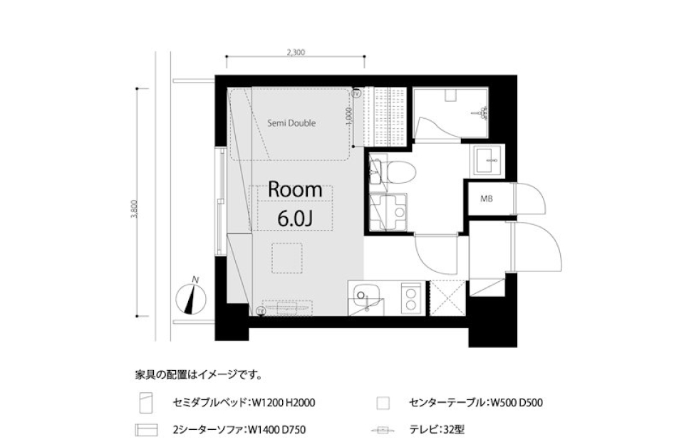 エグゼクティブ代官山 802号室の間取り図