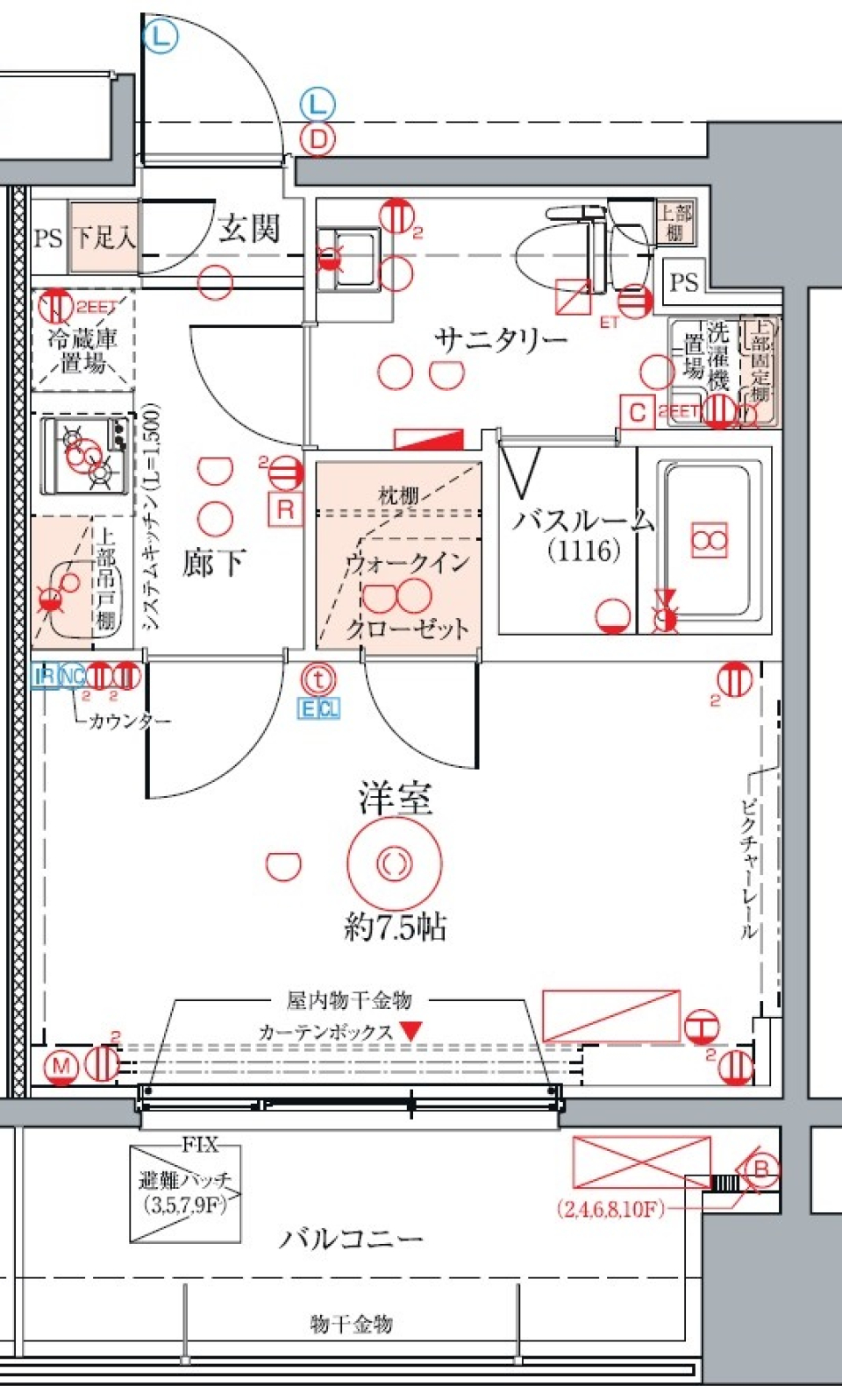 クレヴィスタ蒲田Ⅱ　703号室［ペット可］の間取り図