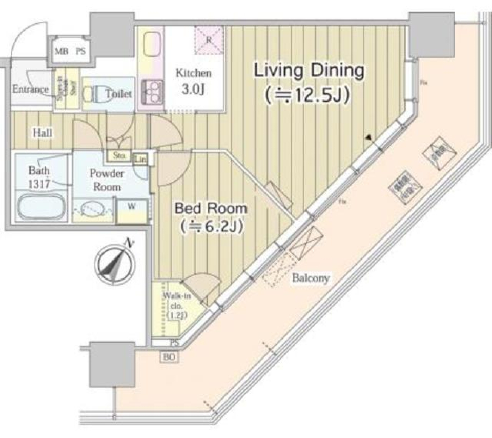 ユニゾンタワー　2307号室の間取り図