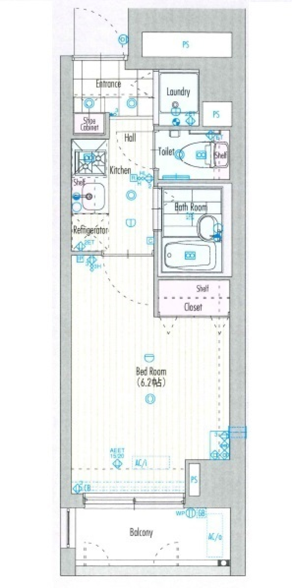 グラントゥルース駒込六義園　203号室［ペット可］の間取り図