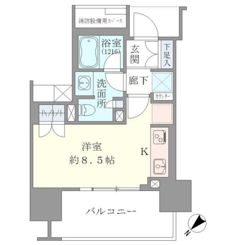Ｂｒｉｌｌｉａ品川Ｃａｎａｌ　Ｓｉｄｅ　403号室の間取り図