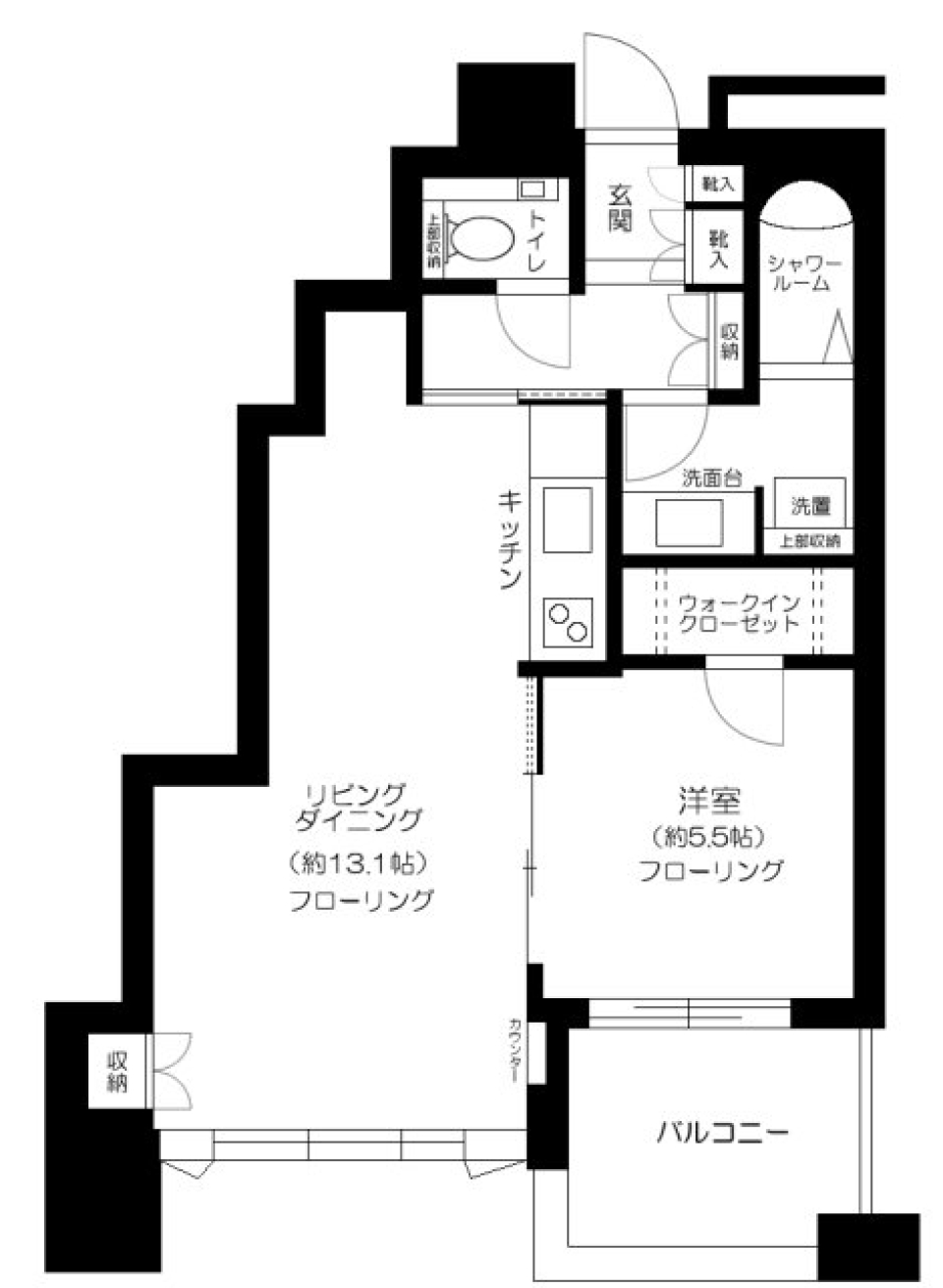 ドゥ・トゥール　イースト棟　4914号室の間取り図