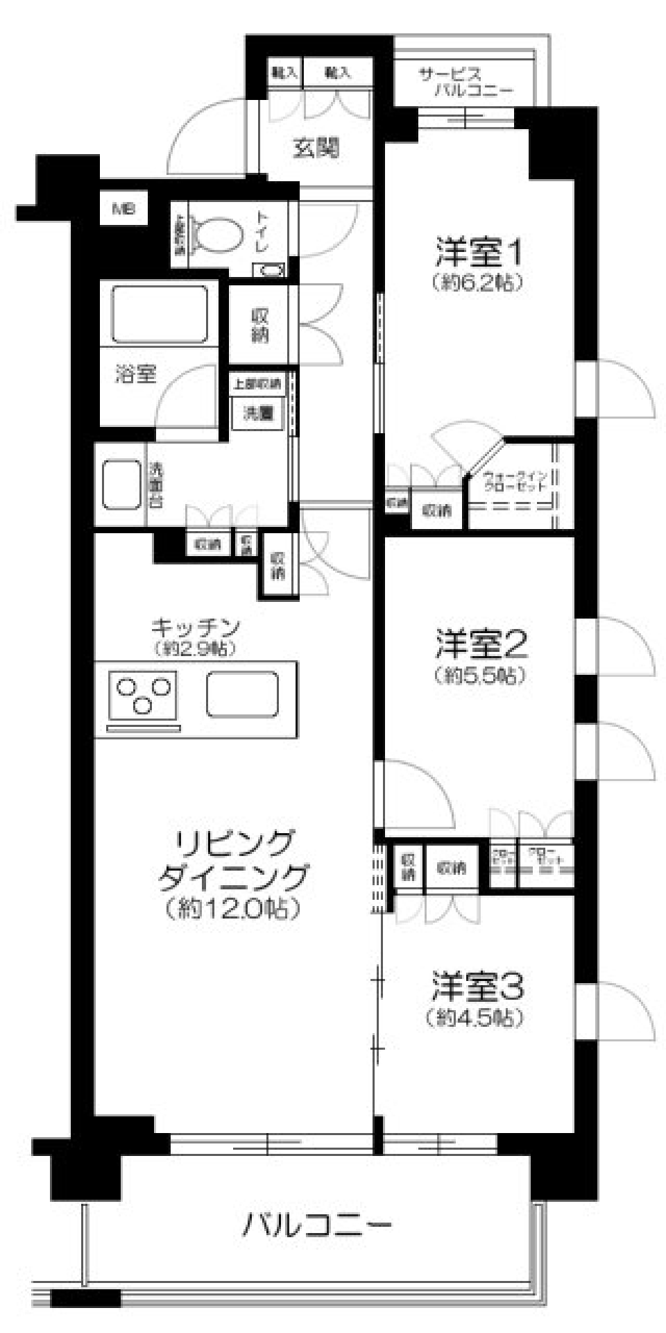 サンクレイドル学芸大学　306号室の間取り図