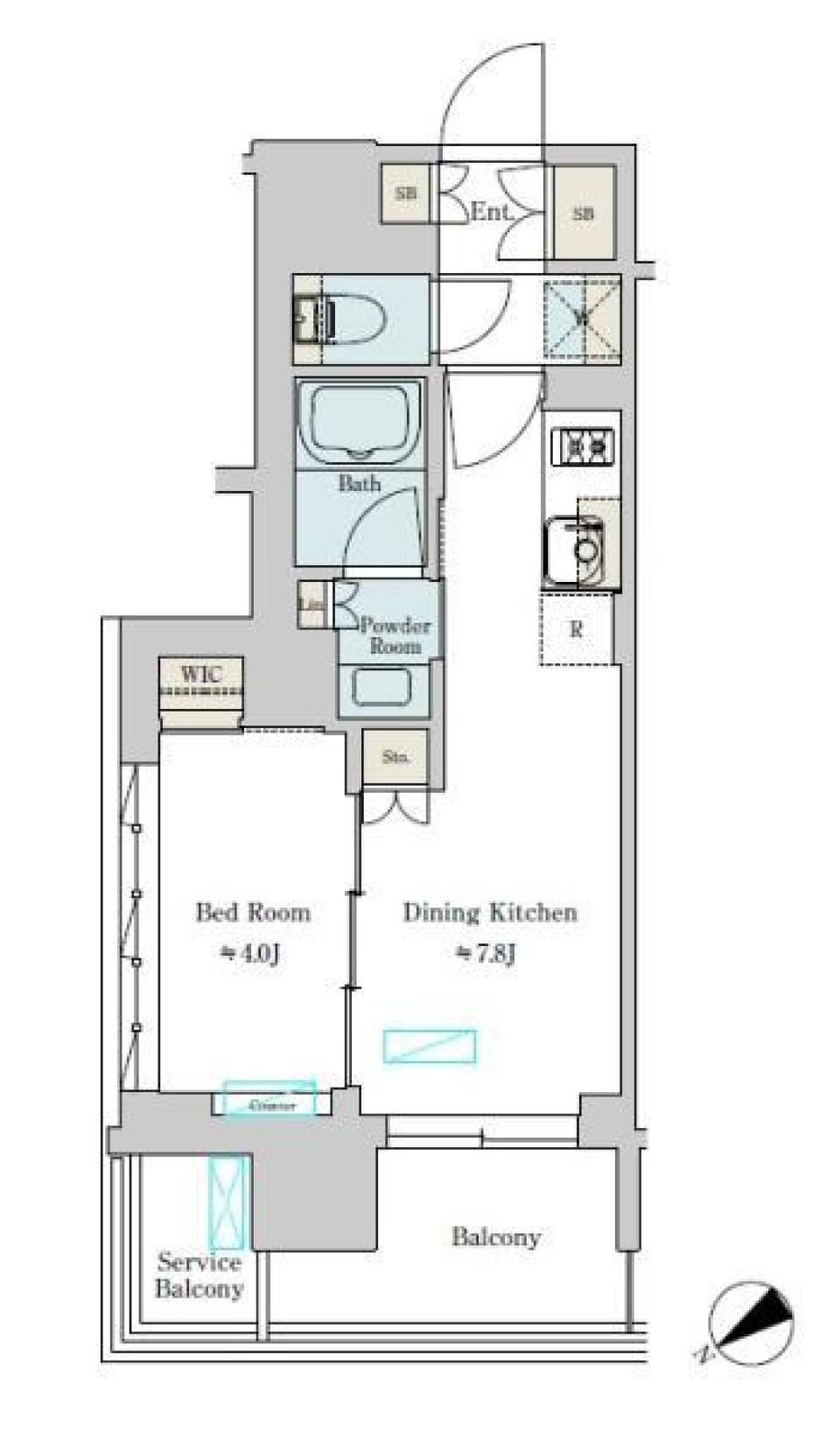 Ｂｒｉｌｌｉａ　ｉｓｔ　大井町　801号室［ペット可］の間取り図