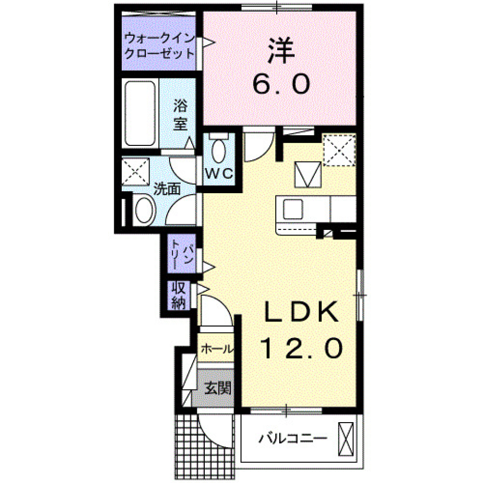 カーサＨＩＲＡ 102号室の間取り図