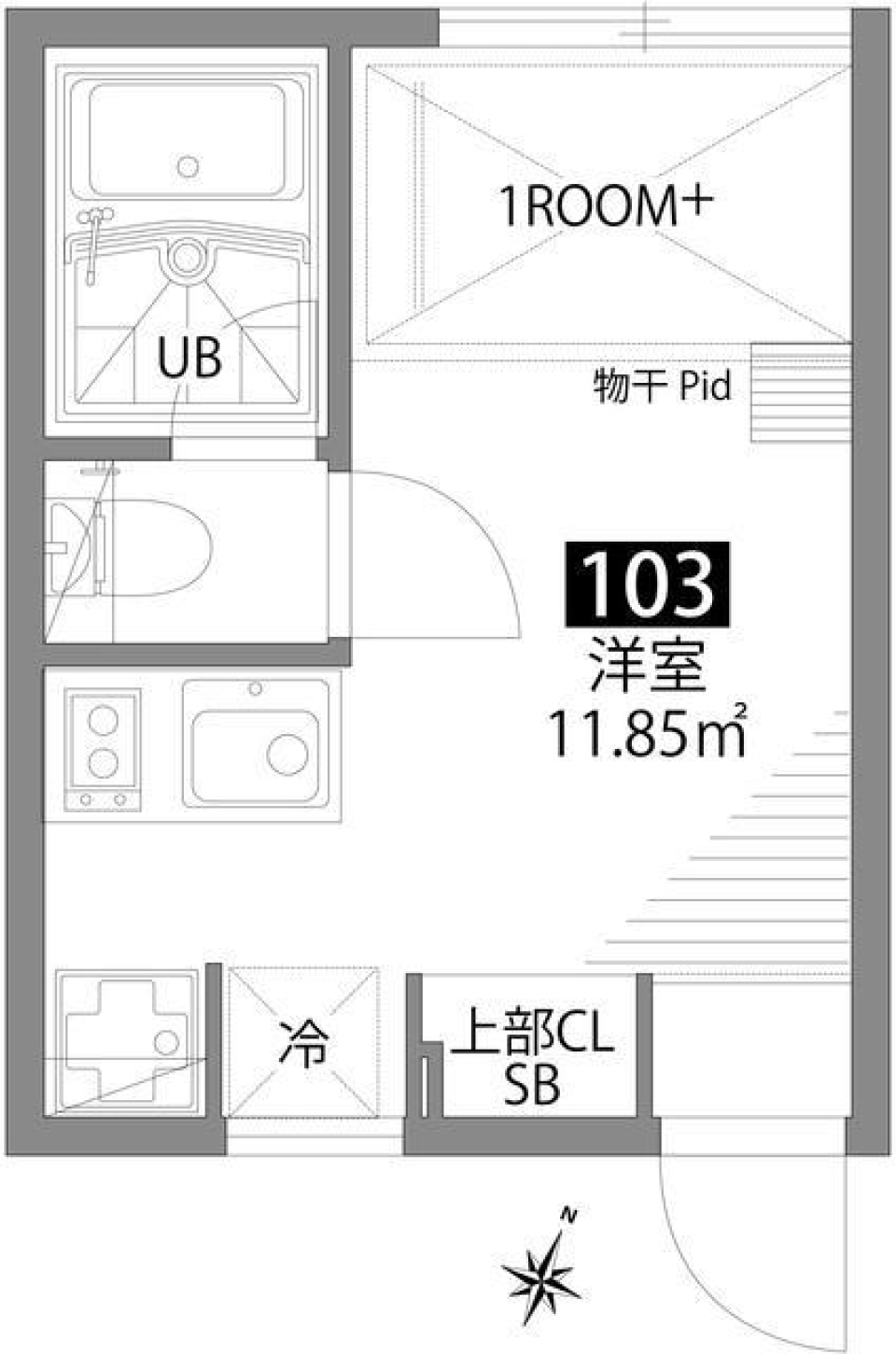 グランエッグス仙川　103号室［ペット可］の間取り図